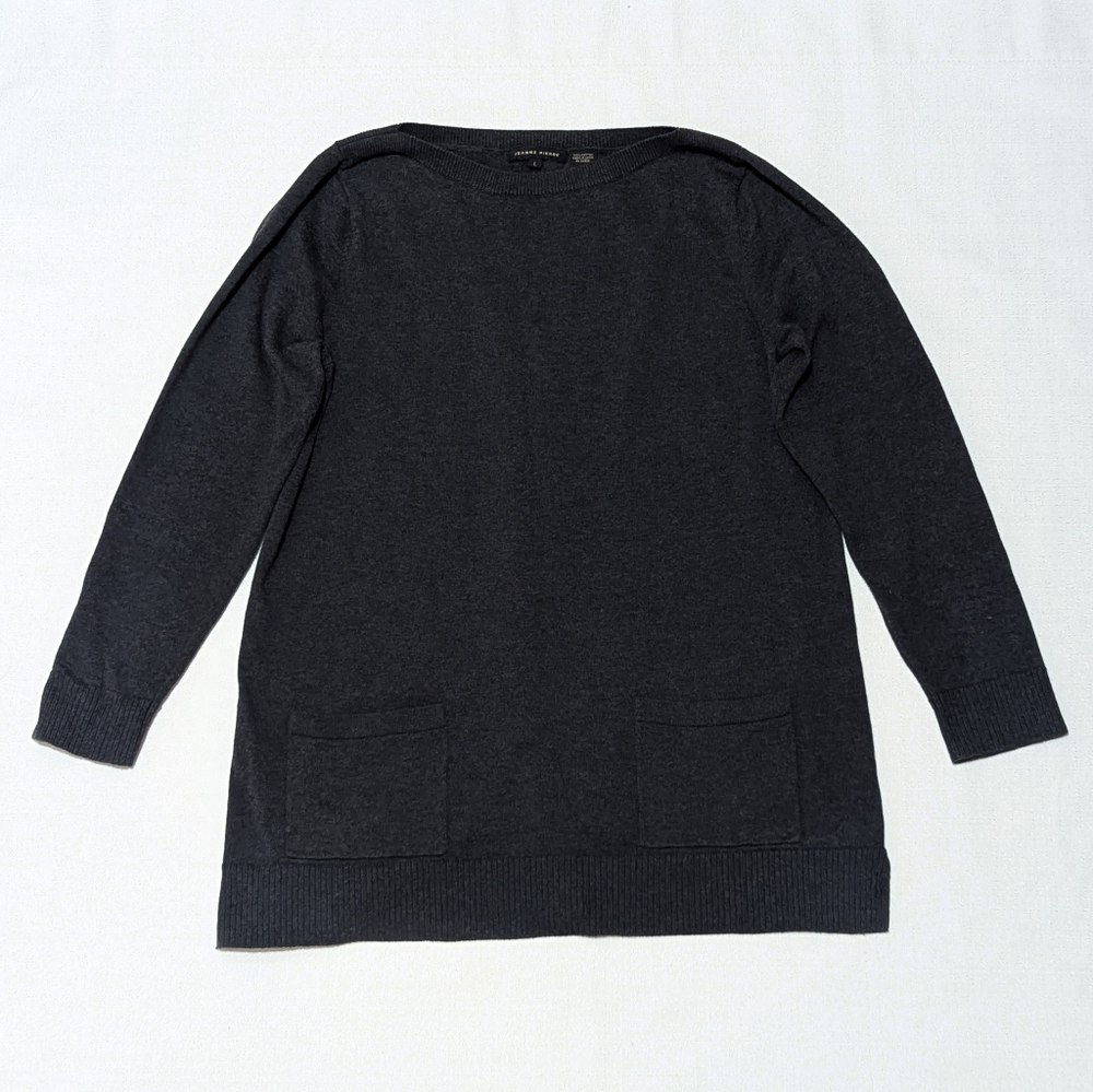 JEANNE PIERRE Black Crew Neck Sweater Classic Design